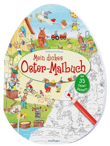 Mein dickes Oster-Malbuch: mit 33 bunten Stickern, das perfekte Ostergeschenk