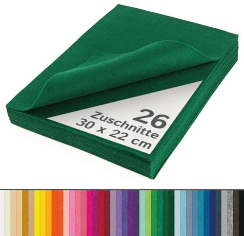 The Felt Store - Bastelfilz Filzzuschnitte in jägergrün aus synthetischem Filz 26 Stück