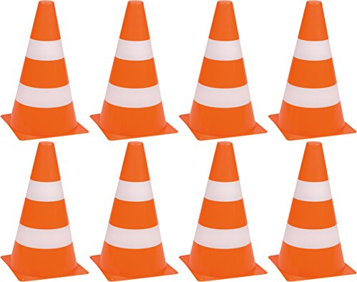 Idena 40085 - Pylonen, 4er Set, Verkehrshütchen aus Kunststoff, für Sport, Outdoor, Slalom, Fußball, ca. 24 x 13,5 cm (2)