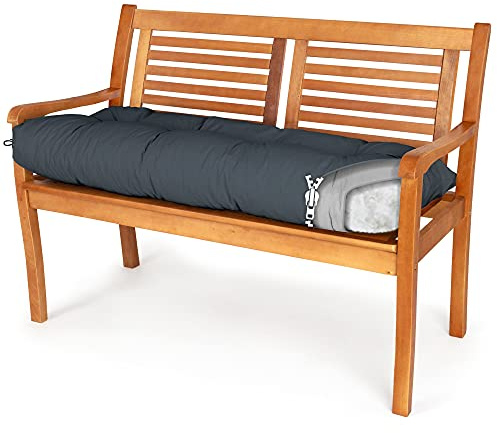 Spatium Bänkdyna, Bench kudde, Pad-kudde avtagbart örngott, vattentåligt, resistent mot fläckar 30 storlekar i 7 färger (200 x 60 x 10cm, Antracit)