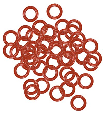sourcing map 50 Stk. Silikon O Ring VMQ Dichtung 7,5 mm Außen 4,5 mm Innen 1,5 mm Breite Rot