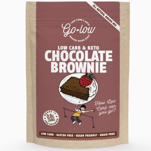 GO-LOW Keto Brownie Mix 0.8g Carbs, Sugar-Free & Diabetic-Friendly. Made with Raw Cacao & Almond Flour – Gluten-Free, Vegan & Paleo. No Additives, Just Wholefood Ingredients – Easy-Bake Fudgy Brownies