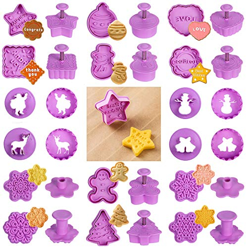 Formine Biscotti, Sinwind Set di Formine per Biscotti, Tagliabiscotti per Frollini, Stampi Biscotti Natale per Natale San Valentino DIY Decorazioni Accessori Da Cucina(Natale)