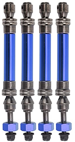 4 Pièces Arbre D'entraînement de Voiture RC en Métal Avant Arrière Arbre D'entraînement CVD Essieu de Transmission RC Compatible avec Traxxas Slash 4X4 1/10 Voiture RC(Bleu foncé)