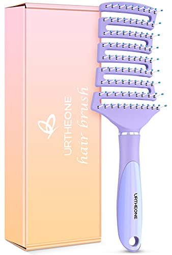 Hair Brush, Curved Vented Detangling Hair Brushes for Women Men Wet or Dry Hair,Faster Blow Drying Styling Professional Paddle Vent detangler brush for Curly Thick Wavy Thin Fine Long Short Hair