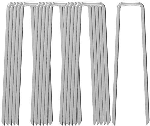OK5STAR 16 Pack 6 Garden Stakes Pins,Heavy Duty Garden Landscape Staples Stakes Pins Galvanized Landscape Staples for Anchoring Weed Barrier Fabric