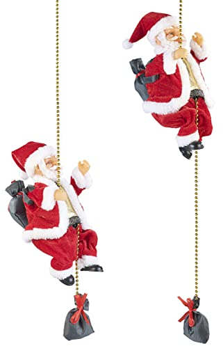 infactory Weihnachtsdeko: 2er-Set Kletternder Weihnachtsmann Santa Crawl (Weihnachtsmann klettert, Klettern, Weihnachten)