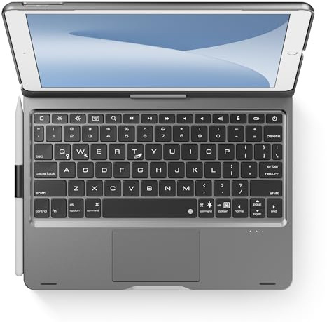 edaiser Funda giratoria con teclado para iPad de 10.2 pulgadas, 9ª, 8ª y 7ª, iPad Air de 3ª y iPad Pro 10.5 de 2ª generación; funda giratoria de 360° con soporte para lápices, trackpad multitáctil