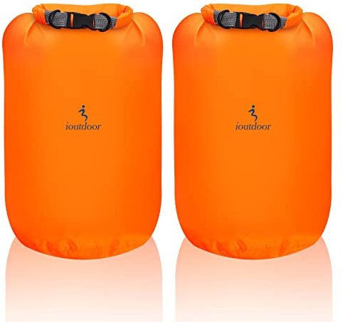 Wasserdicht Tasche - 2 Stück 10L/20L/40L/70L Dry Bag Set, Leicht Outdoor Trockener Sack Wassersport Säcken, Sicherheitsverschluss, für Kayaking Boots-Ausflug Kanu/Rafting/Schwimmen (Orange, 20L*2)