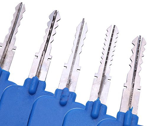 QiDAi 5 Stück Kreuzschloss-Dietrichschlüssel, verschiedene Edelstahl-Hauptschlüssel für Kreuzschlösser, Schlosser und Anfänger-Trainingswerkzeug (Werkzeug)