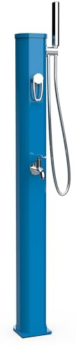 Mini Doccia Solare da Giardino 20L Miscelatore Lavapiedi e Doccetta Blu Capri