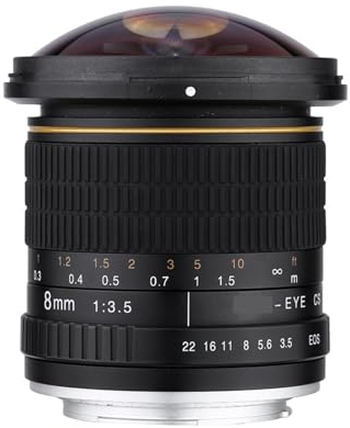 Objectif de caméra Circulaire asphérique 8mm F/3.0 Objectif Fisheye Ultra Large, for appareils Photo for Canon DSLR 550D 650D 750D 77D 80D 1100D