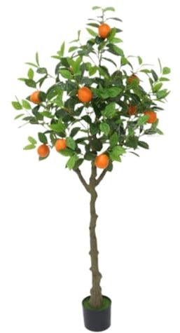 SOCUY Kunstbaum Künstlicher Baum Künstlicher Orangenbaum, Künstliche Grüne Pflanze, Früchte, Dekoration Mit Realistischen Blättern Im Kunststofftopf Für Zuhause Kunstpflanzen Künstliche Pflanzen