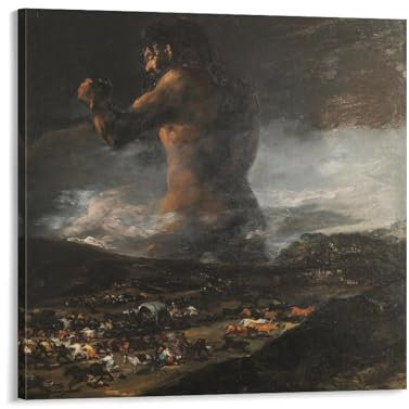 YOOSONG Spanischer romantischer Maler Francisco Goya Kolossale Statue, Poster, Kunstwerke, Bild, Poster, Wandkunst, Gemälde, Leinwanddekoration, Heimposter, 40 x 40 cm