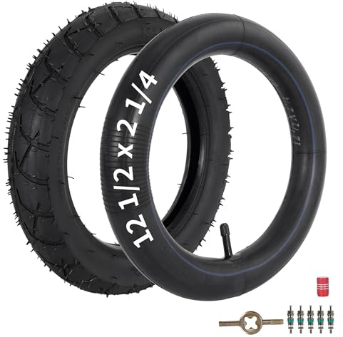 Ensemble de pneus et Chambres à air 12 1/2 x 2 1/4 Remplacement pour la Plupart des vélos électriques, Poussette pour bébé, Mini Dirt Bike, Vélo à Moteur pour Enfants et vélo d'équilibre
