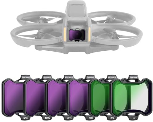 NEEWER Snap On ND UV CPL Filter Set kompatibel mit DJI Avata 2, 6 Pack UV Polarisationsfilter und Neutraldichtefilter ND8 ND16 ND32 ND64 Drohne Objektiv Zubehör doppelseitig beschichtetes HD Glas