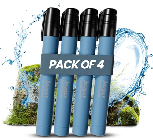 Joypur® Filterstrohhalm 1000 L für Camping, Wandern und Survival (Blau*4) | 1：Tragbarer Wasserfilter für Flüsse, Seen und Outdoor-Aktivitäten 2：Tragbarer Filter für Camping, Wandern und Survival