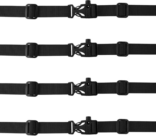 MOLENCO 4 Pcs Backpack Chest Strap, Adjustable Nylon Chest Strap with Quick Release Buckle, Black, Universal Fit for Hiking, Jogging, Biking