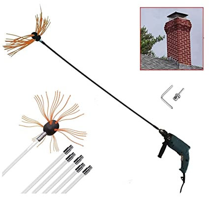 ROUYA chimney sweep kit 10 Meter Chimney Brush Nylon Chimney Sweeping Kit For Pellet Stove Nylon Chimney Sweeping Kit For Cleaning Metal Or Brick Chimneys(6 m)