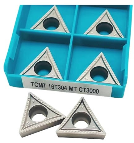 Herramienta de torneado, herramientas de torneado 10 Uds TCMT16T304 TCMT16T308 herramienta de torneado interno de aleación dura herramientas de corte de torno de Metal(TCMT16T304-MT CT3000)