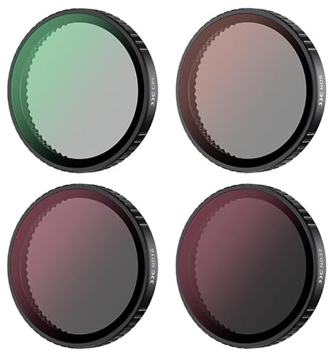 JJC 4 Pack ND CPL Filter Kit Compatible with DJI Osmo Action 5 Pro 4 3 | ND8 ND16 ND32 Multi Coated Neutral Density Fixed Filter Circular Polarizer w Protective Case