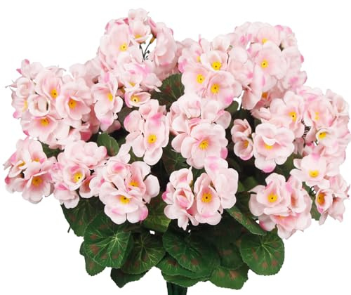 CITYES Künstliche Geranien, Blumen, Rosa, Seide, Geranien für den Außenbereich, UV-beständig, künstliche Geranien, künstliche Geranien, Pflanzen, Geranien für Garten, Heimdekoration, Innenbereich