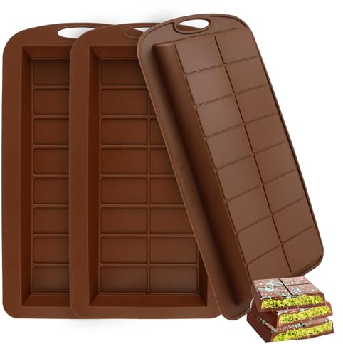3PCS Deep Chocolate Bar Moulds, Chocolate Bar Moulds Silicone, 16 Cavity Reusable Moulds for Baking, Thick Chocolatess Bar Mould, Molds for DIY Baking Candy Silicone Ice Cube Maker