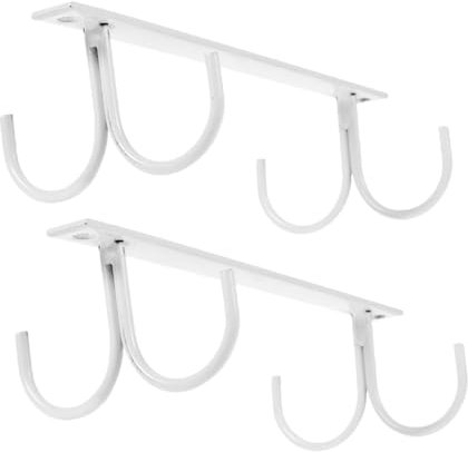 OUNONA 2piezas Soporte De Tazas Para Colgar Debajo Del Gabinete Hierro Resistente Blanco Organizador De Cocina Con Ganchos Para Colgar Mugs y Ahorrar Espacio La Encimera