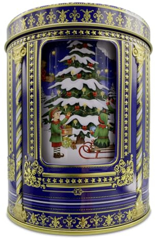 Home of Christmas Scatola, scatola natalizia, biscottiera, scatola per la conservazione, scatola per biscotti, scatola di latta. Conservazione per biscotti e pan di zenzero (scatola musicale con