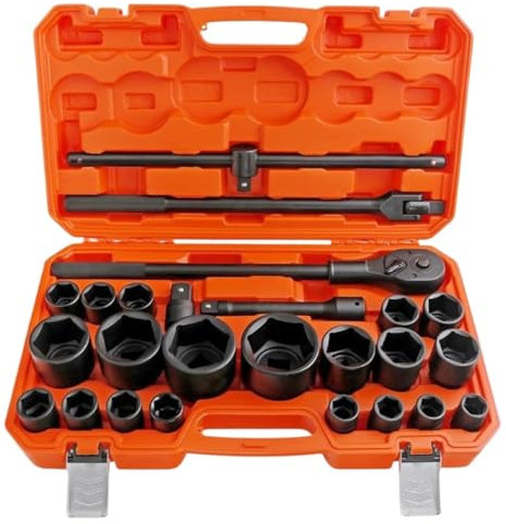 Juego de herramientas mecánicas, juego de 26 piezas de llaves de vaso resistentes con estuche de almacenamiento, kit de caja de herramientas para el hogar y proyectos de bricolaje