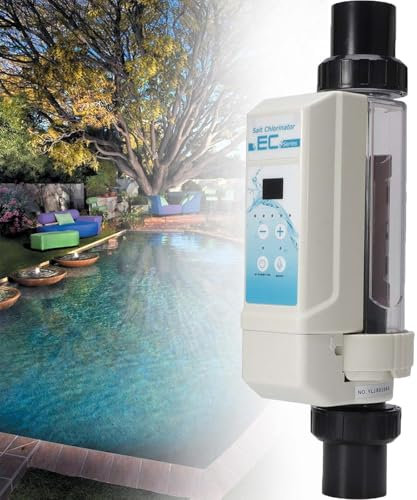 Électrolyseur Au Sel pour Piscines Creusées, Chlorinateur à Nettoyage Automatique avec Fonction De Nettoyage Automatique Par Simple Pression d'Un Bouton,8g/h(≤35m³)