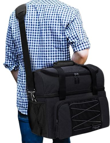 Generico Tasche für Schüsseln – Bowlingtaschen 43 x 22 x 32 cm | Tasche für Schüsseln | Taschen für 2 | Tote mit gepolsterter Trennwand | Doppelball für 2 Bälle inkl