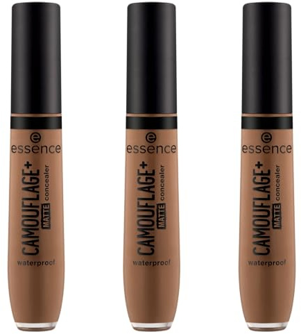 essence CAMOUFLAGE+ MATTE concealer, Nr. 230, Nude, langanhaltend, mattierend, abdeckend, matt, vegan, ölfrei, ohne Parabene, ohne Mikroplastikpartikel, 3er Pack (3x8ml)