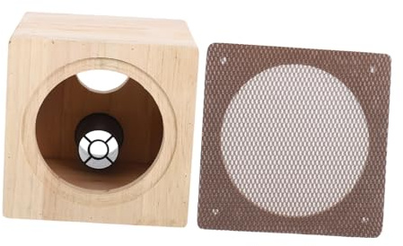 Amosfun Car Subwoofer Wooden Enclosure Compact Speaker Box for Vehicle Audio Enhancements and Bass Amplification Space Saving Automotive Stereo Crate for Music Lovers