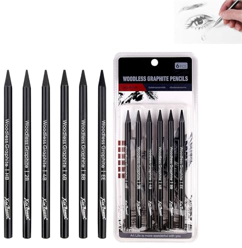 Omeblos Charcoal Pencils for Artists, Drawing Pencils for Professionals And Artists, DIY Pencils Set, 6Pcs Charcoal Pencil Graphite Stick, Drawing Set for DIY Sketching