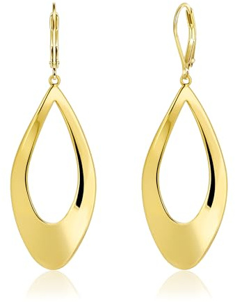 Hängend Gold Silber 925 Ohrringe Damen Durchbroche Tropfen Blatt Ohrring | ALEXCRAFT 14K Gold/Silber 925 Hängend Ohrringe Damen Durchbroche Tropfen Blatt Anhänger Hängend Ohrring Schmuck Hypoallergen
