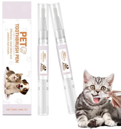 Pet Teeth Cleaning | Strumento portatile per la pulizia dei denti di gatto, 2 pezzi di spazzolino portatile per la rimozione del tartaro, freschezza, controllo degli odori