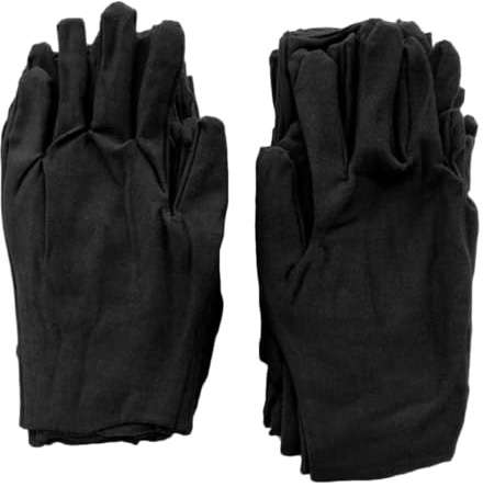 Alipis Comfortable Labour Protection Gloves Cotton Black 12 Pairs Hand Gloves for Knife Safety and Gardening