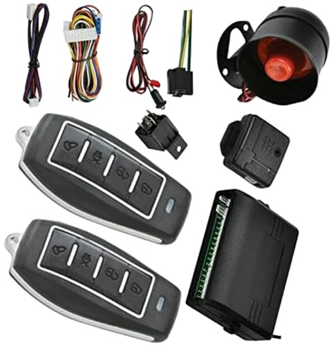 Riloer Sistema di sicurezza auto universale allarme di sicurezza Keyless Entry con 2 telecomandi 102T237
