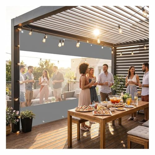 Rideau transparent pour extérieur - Protection contre le vent et la pluie - En vinyle industriel - Pour pergola - Barrière de séparation pour fenêtres de patio et portes de garage