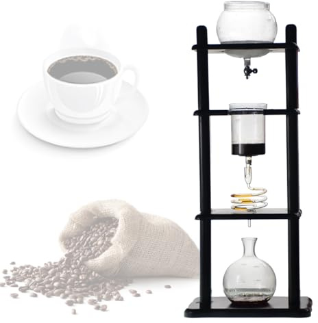 Cafetera fría con goteo de vidrio de gran capacidad con flujo ajustable para uso doméstico