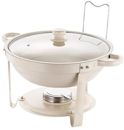Vita Chafing Dishes för Buffé Serveringsvärmare med genomskinligt lock