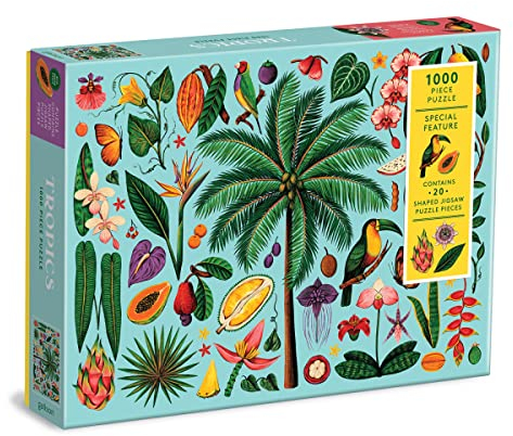 Galison 9780735370494 Tropics 1000 Puzzle with Shaped Pieces