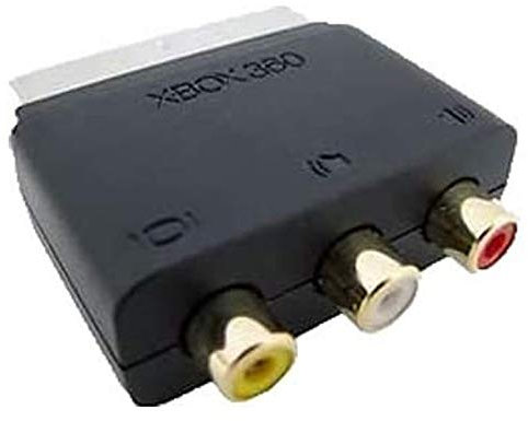 Genuine Official Microsoft Xbox RCA to SCART AV Block Adapter (Audio Video IN) - 3x RCA Phono Socket to SCART Male