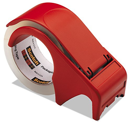 Scotch DP300RD Kompakter und schnell ladender Spender für Box Dichtungsband, 7,6 cm Kern, Kunststoff, rot