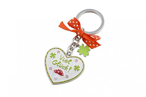 Gift Company Lebkuchenherz, Schlüsselanhänger, Viel Glück, Weiss