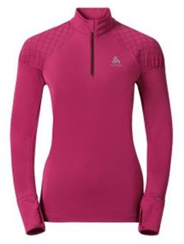 Odlo Damen Pullover Midlayer 1/2 zip MEDALIA, sangria, L, 370291