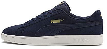 PUMA Unisex Smash V2 Trainers, Peacoat Team Gold-Whisper White, 7 UK