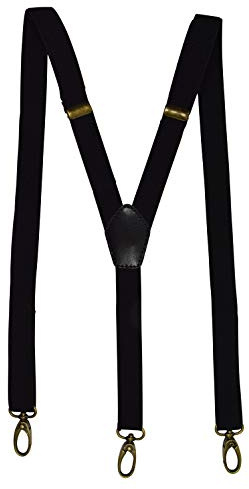 Olata Tirantes Unisex en Y, Finos, Mosquetones de Latón, 20 mm, Negro