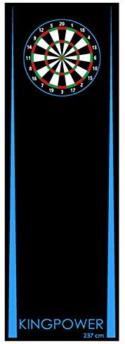 Kingpower Dart Teppich Matte Blau Steeldart Dartpfeile Dartboard Zubehör Dartteppich Target Oche Darts Abwurflinie Schutz Gummi Boden Dartscheibe 237 x 80 cm